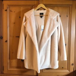 Forever 21 Hooded Faux Fur Jacket NWT